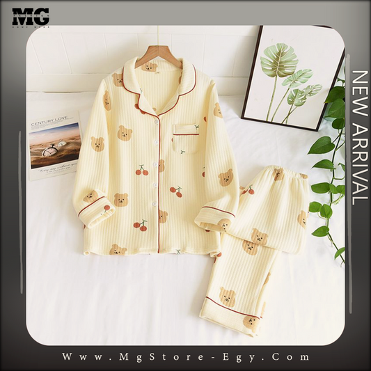 بيجامه شتوي كريز ابيض