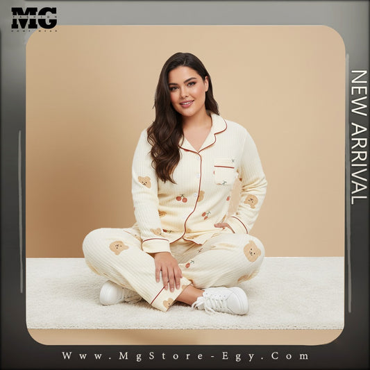 بيجامه شتوي كريز ابيض