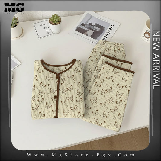 بيجامه شتوي  فراشة عسلي