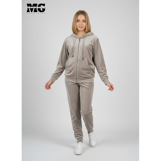 بيجامة شتوي فضي بناتي