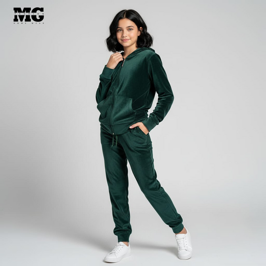 بيجامة شتوي زيتي بناتي