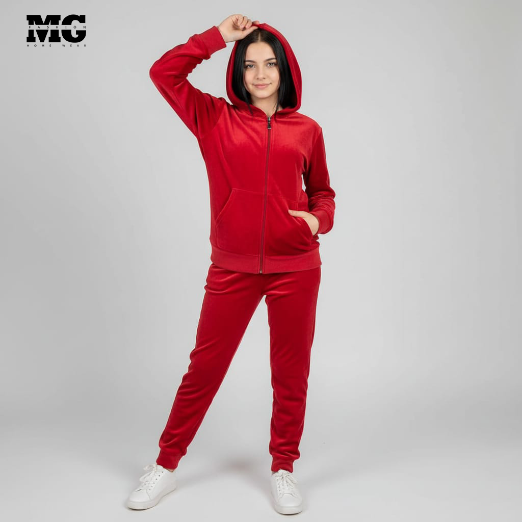 بيجامة شتوي احمر بناتي