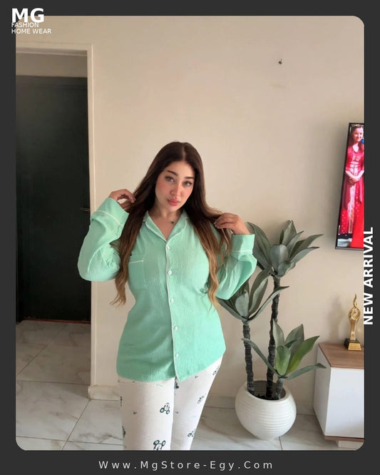 بيجامة كوريشه منت