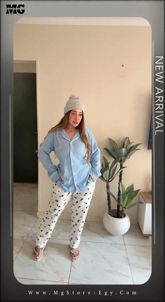 بيجامة كوريشه بيبي بلو